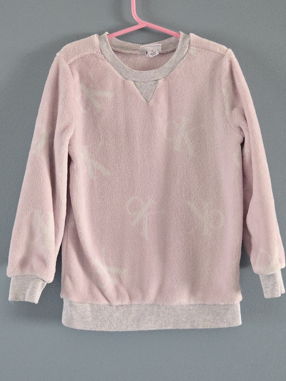 Calvin Klein Pink Plush Sweatshirt Girls Size 6